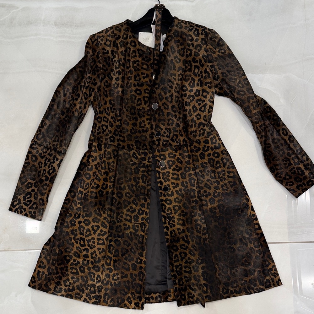 Carlisle Leopard Print Leather Jacket - Picture 2 of 15